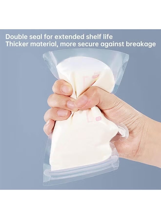 ColaBear Pack of 100Pcs 250ML Breastmilk Storage Bags Pre-Sterilized, Easy Pour Spout, BPA Free Self Standing Breastmilk Bags, Doubled Sealed Breast Milk Storing Bags - Image 2
